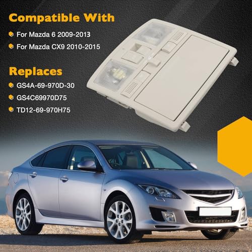 Gledewen Overhead Console Reading LED Light Console Replacement for Mazda 6 2009-2013, CX9 2010-2015, Upgraded Version Sunroof Switch Console Replace# GS4C-69-970D-30, GS4C69970D75 - Image 2