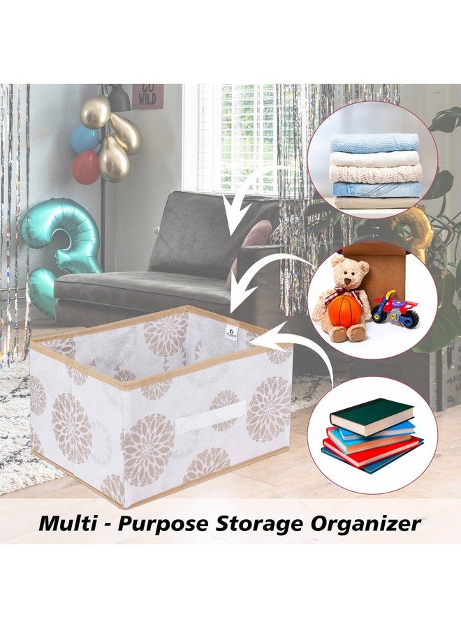 Kuber Industries Pack of 6 Drawer Box | Foldable Clothes Organizer | Storage Bin for Clothes | Wardrobe Organizer for Books-Toys | Closet Storage Box with Handle | Gola-Print | White - Image 5