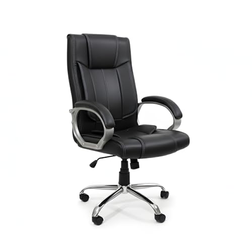 activa Ergonomic Office Chair | Premium Leatherette Boss Chair with Padded Seat & Backrest | Adjustable Height Seat for Work/Study/Gaming (Kylie, Black) - Image 3