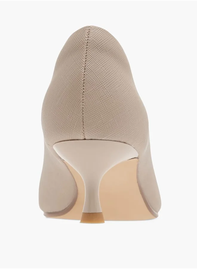 Celeste Womens Solid Slip-On Pumps With Pointed Toe And Kitten Heels