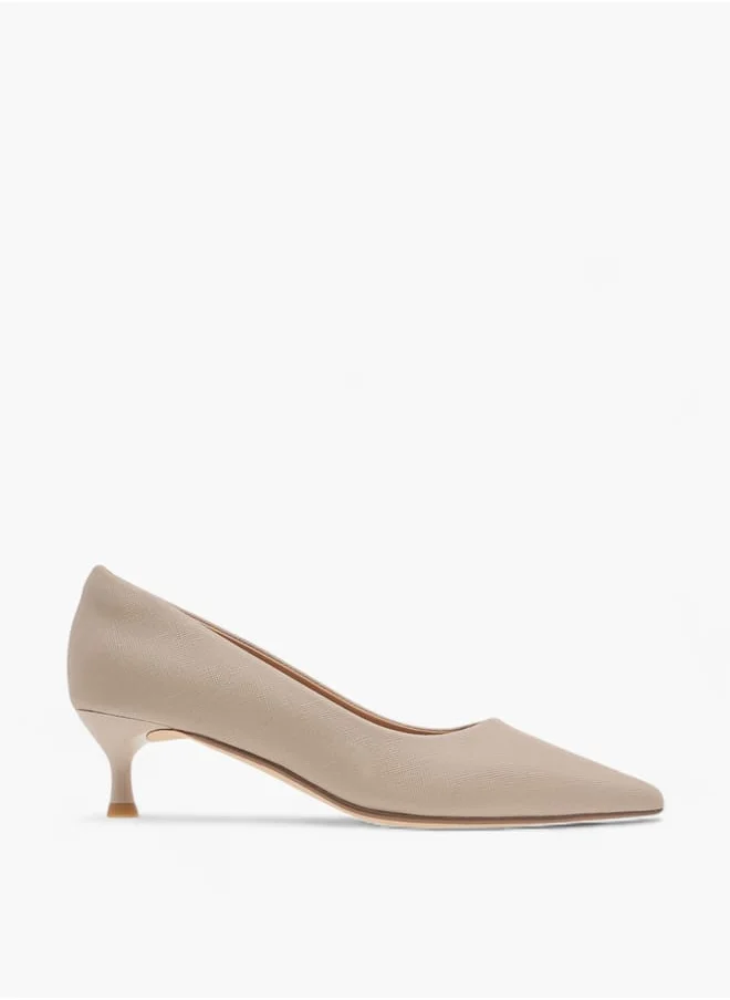 Celeste Womens Solid Slip-On Pumps With Pointed Toe And Kitten Heels