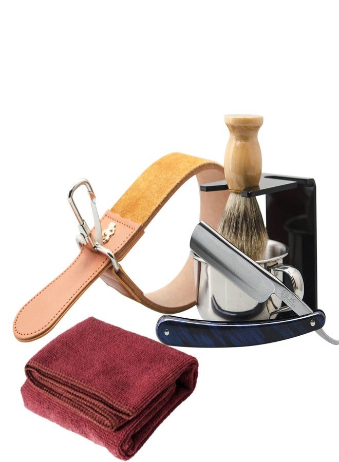 Grandslam Shaving Straight Razor Kit, Steel Cutthroat Straight Razor With Leather Strop, Sharp, Pure Badger Hair Shaving Brush with Wooden Handle,Shaving Bowl,Soap and Stand, Gift for Men - Image 3