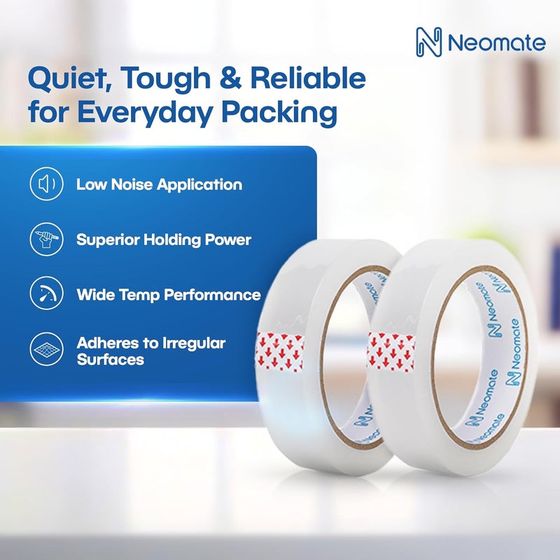 Neomate Low Noise Cello Tape | 1 Inch (24mm x 65m), Transparent | Set of 3 | Multipurpose Adhesive Tape for Office, Home, and Craft Projects - Image 5