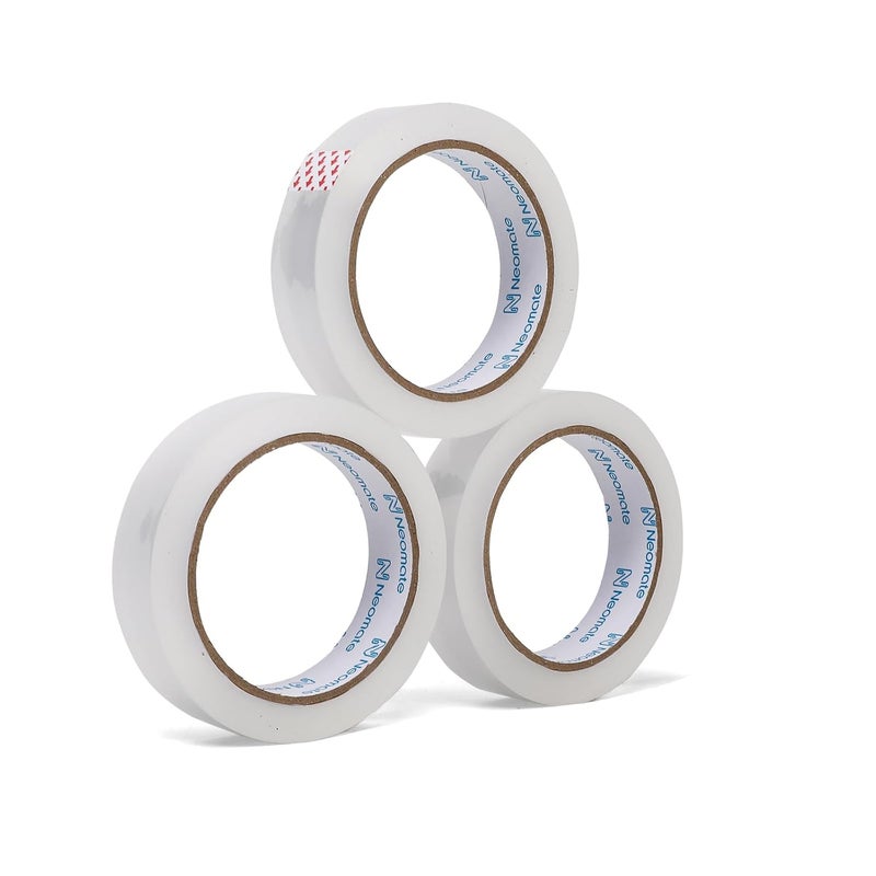 Neomate Low Noise Cello Tape | 1 Inch (24mm x 65m), Transparent | Set of 3 | Multipurpose Adhesive Tape for Office, Home, and Craft Projects - Image 2