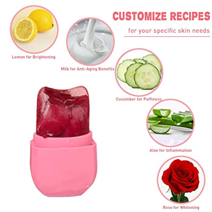 VANALIA Ice Roller and Gua Sha Set for Face, Eyes and Neck - Skin Care Beauty Tools to Brighten Skin and Enhance Natural Glow (Pink) - Image 3