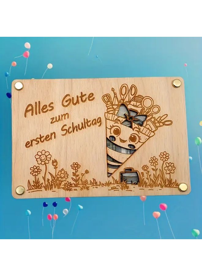 بطاقة ألمانية كلاسيكية للعيد الأول للمدرسة موسم العودة إلى المدرسة ستايل B هدية تذكارية - Image 2