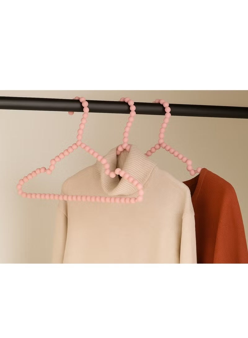 Luxury 3-piece plastic hanger set in pearl pink – elegant design for organizing clothes and a touch of sophistication that adds elegance to your wardrobe - Image 5