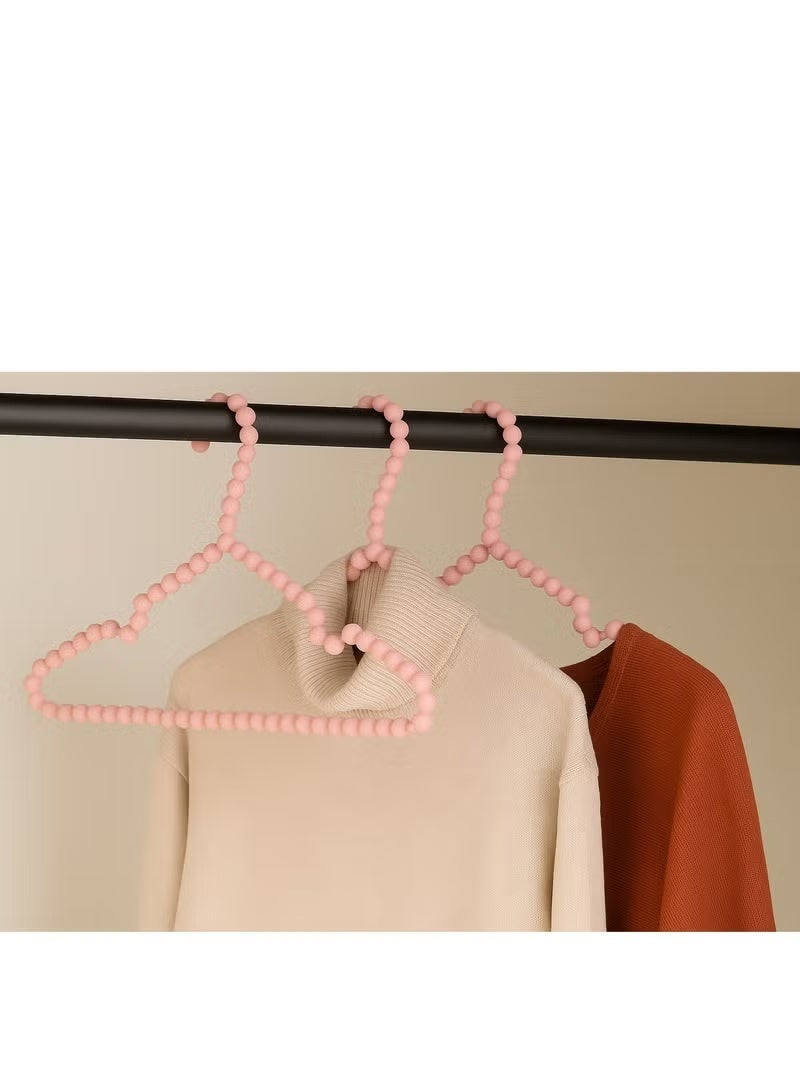 Luxury 3-piece plastic hanger set in pearl pink – elegant design for organizing clothes and a touch of sophistication that adds elegance to your wardrobe - Image 3