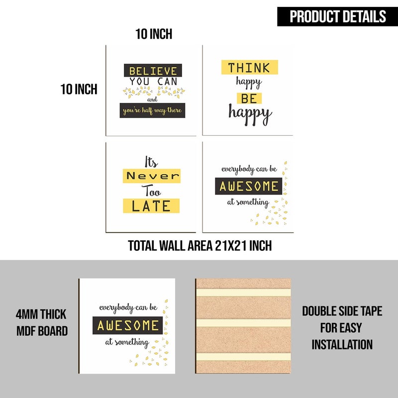 Paper Plane Design Synthetic Motivational Frame (20 cm x 20 cm x 6 cm, Set of 4) - Image 3