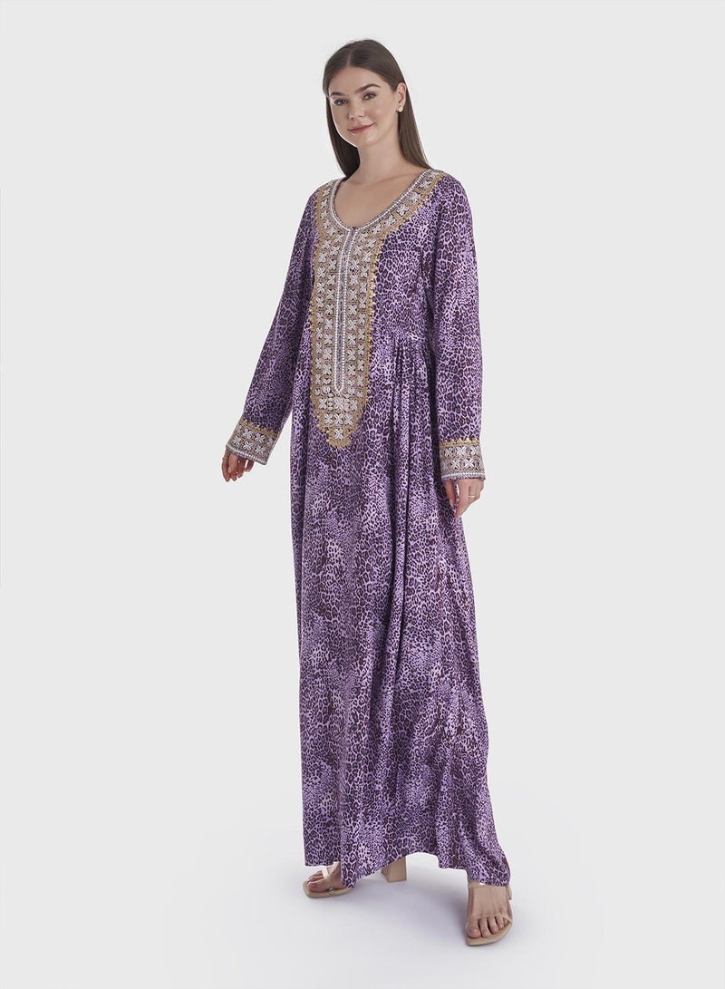 كشخة جلابية رايون بطبعة حيوانات - Image 5