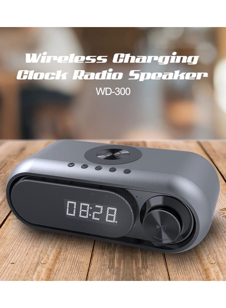 Wireless Charger  Bluetooth Speaker Clock LED Alarm Clock Sound - Image 3