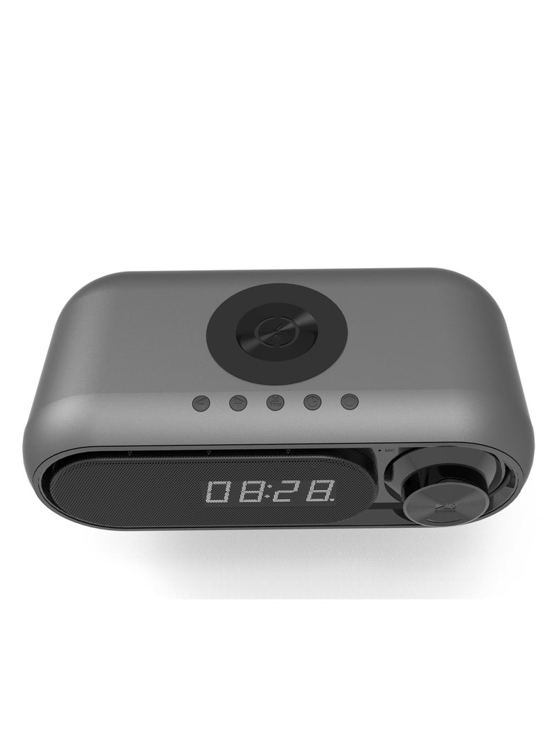 Wireless Charger  Bluetooth Speaker Clock LED Alarm Clock Sound - Image 1