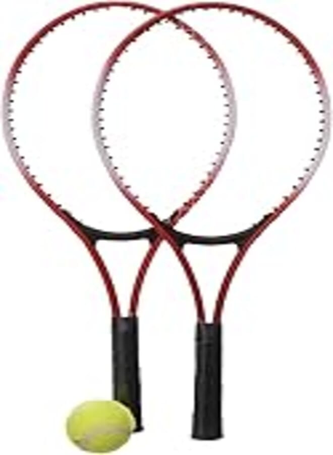 Generic Generic Tennis Racket Kit of 2 Tennis Racket Size 19 With Tennis Balls For Better Experience,Endless Hours Of Entertainment - Multi Color