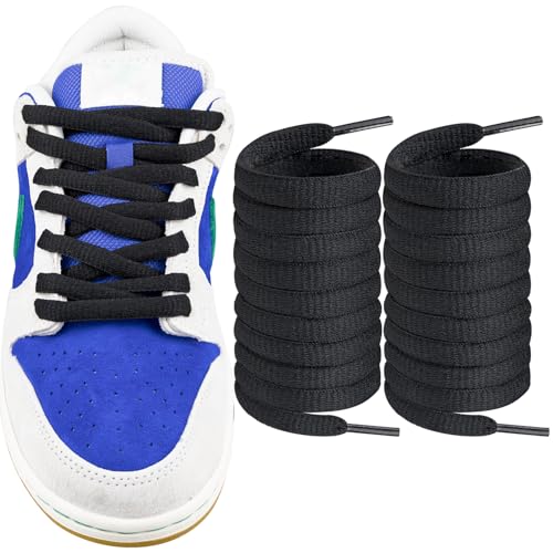 Endoto Oval Shoelaces for Nike SB Dunk Low Pro Replacement Shoe Laces SneakerColorBlackSize50Inch - Image 1