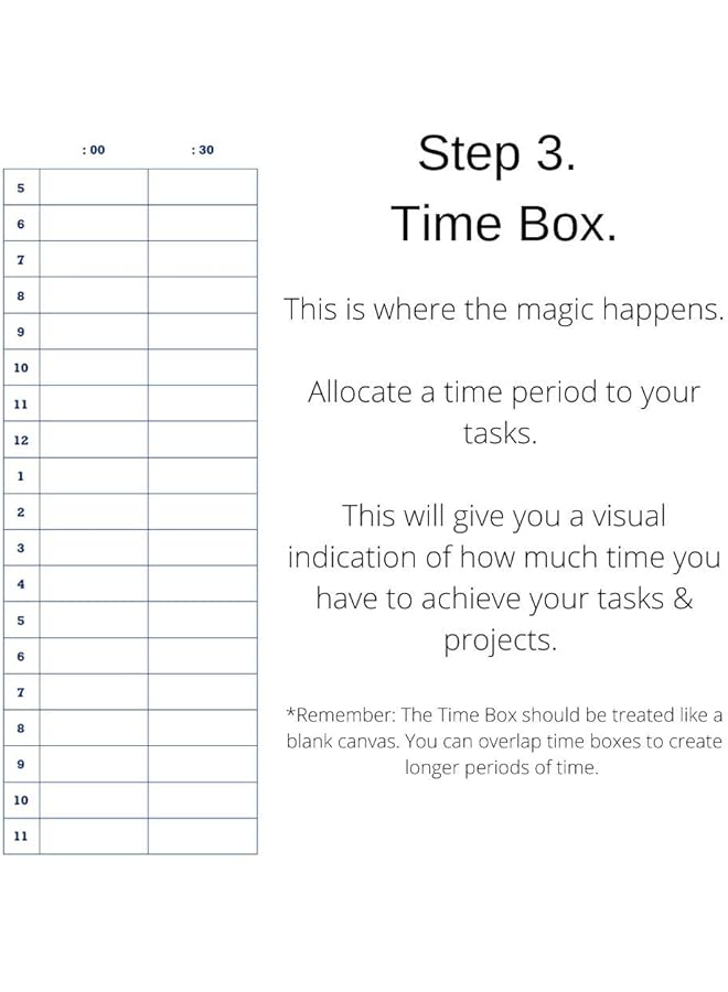 erorex The Time Box Daily Time Management Planner Time Blocking To Do List Planning Pad Blank Hourly Notepad Personal Organizer Notepad For Work Brain Dump Agenda Notebook 60 Undated Sheets 7 Inch X 10 Inch  - Image 5
