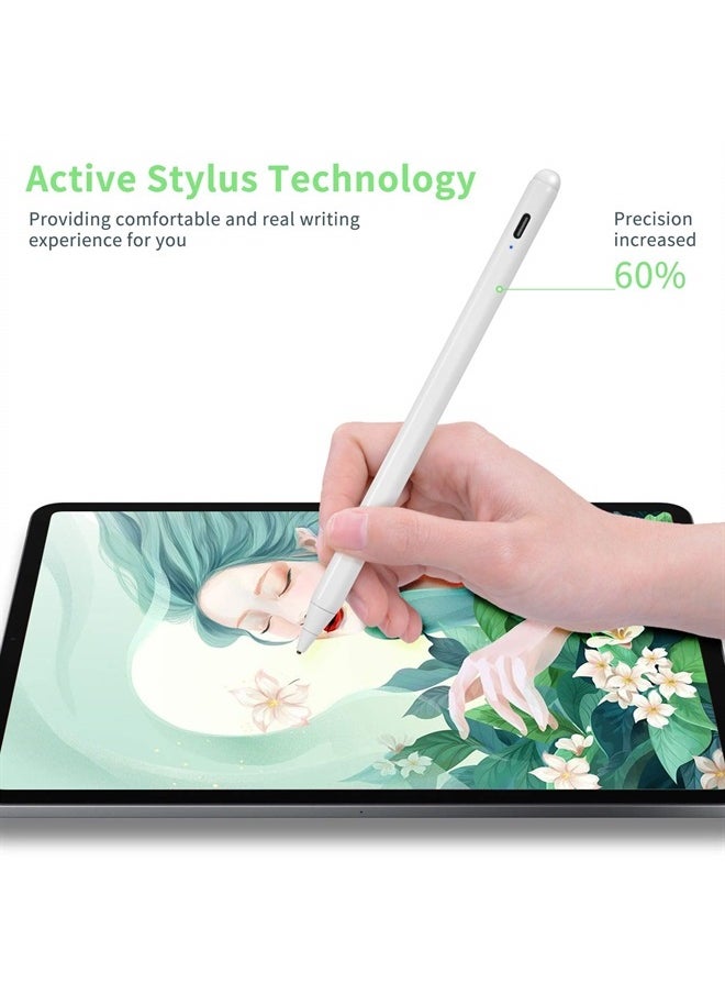 Bbata - Google Pixelbook Stylus Pen, Active Capacitive Digital Pencil Compatible with Google Pixelbook Stylus Pens,Good for Sketching and Note-Taking Pens with Type-C Rechargeable, White - Image 1