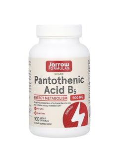 jarrow formulas Jarrow Formulas, Pantothenic Acid B5, 500 mg, 100 Veggie Caps  - Image 1