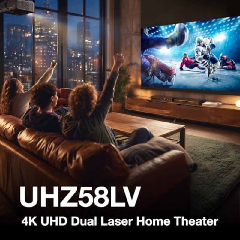 UHZ58LV 4K UHD Laser Projector with 3000 Lumens HDR10+ for Home Theater Use Compact Design Black Ideal for Dark or Dimly Lit Rooms - Image 2