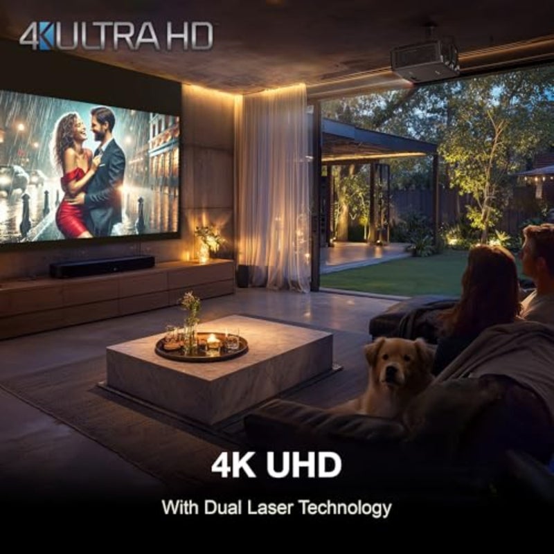UHZ58LV 4K UHD Laser Projector with 3000 Lumens HDR10+ for Home Theater Use Compact Design Black Ideal for Dark or Dimly Lit Rooms - Image 3