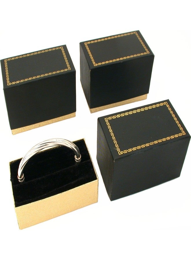 FindingKing 3 Bangle Bracelet Boxes Black & Gold Gift Display Boxes - Image 1
