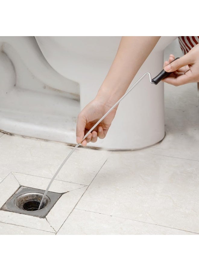 MOMENT أداة إزالة انسداد المجاري 5 متر ثعبان سباكة معدني مرن، أداة تنظيف المجاري ثعبان سلكي و سلك نابض لتنظيف الأنابيب - أداة إزالة انسداد المجاري للأحواض، المغاسل، الدش، والأحواض. - Image 3