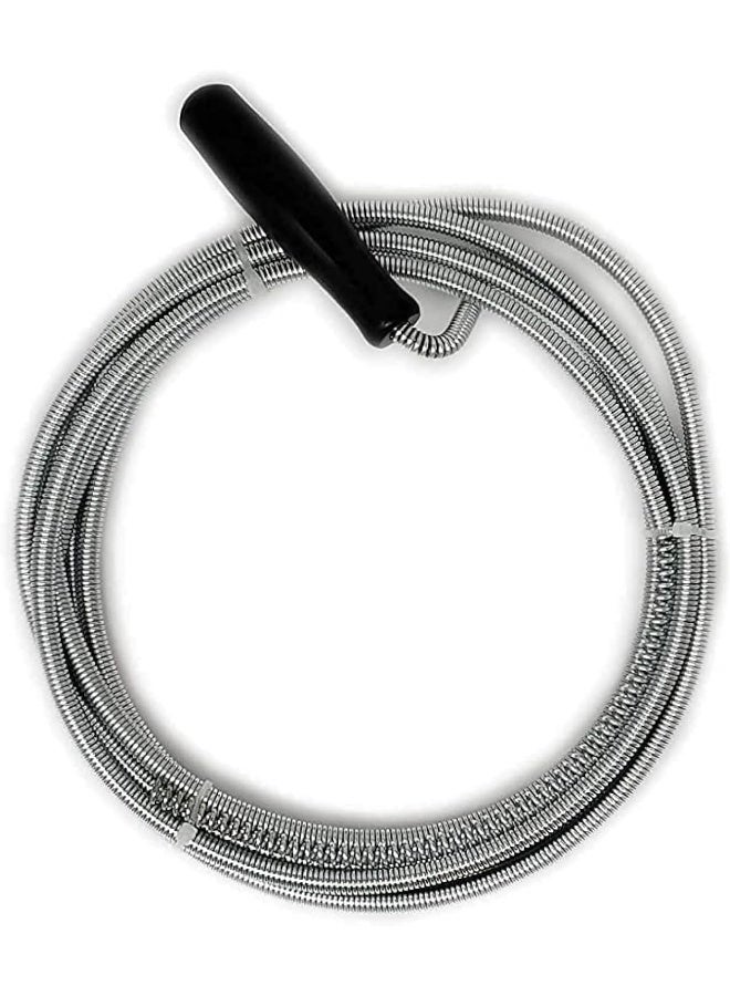 MOMENT أداة إزالة انسداد المجاري 5 متر ثعبان سباكة معدني مرن، أداة تنظيف المجاري ثعبان سلكي و سلك نابض لتنظيف الأنابيب - أداة إزالة انسداد المجاري للأحواض، المغاسل، الدش، والأحواض. - Image 2