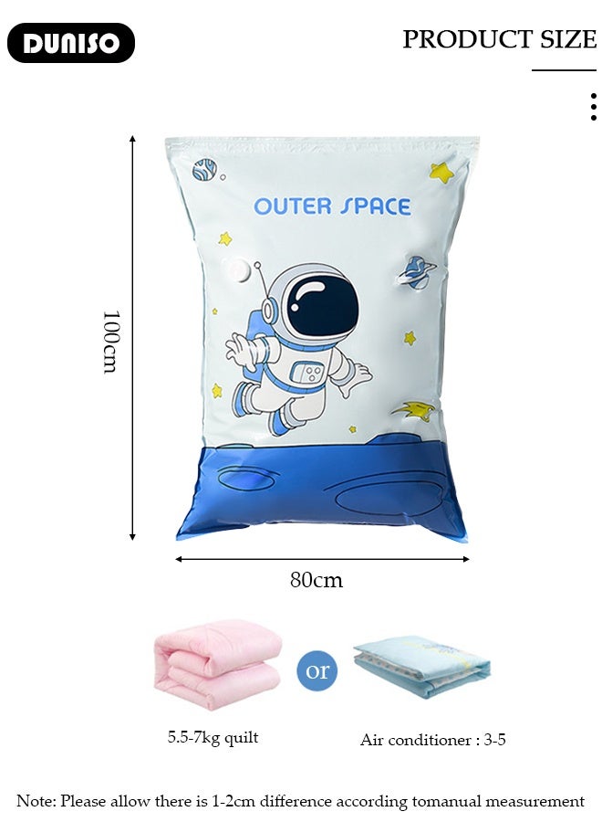DUNISO 80*100 cm Vacuum Storage Bags-5 Compression Bags Pump Needed Reusable Compression Bags Space Saver Home Packing Organizers for Packing, Clothes, Comforters, Blankets - Image 2