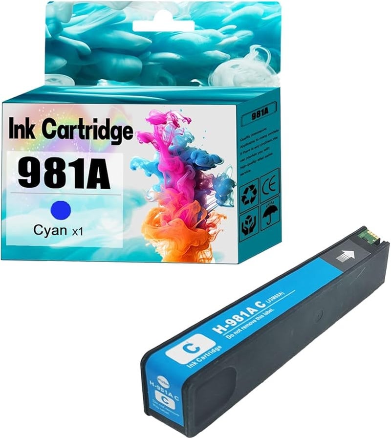 Cyan Ink Cartridge Replacement Compatible For PageWide Enterprise 556 586 Printers - Image 1