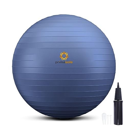 PRIMASOLE Exercise Ball for Balance Stability Fitness Workout Yoga Pilates at Home Office & Gym 75cm Indigo Blue - Image 1