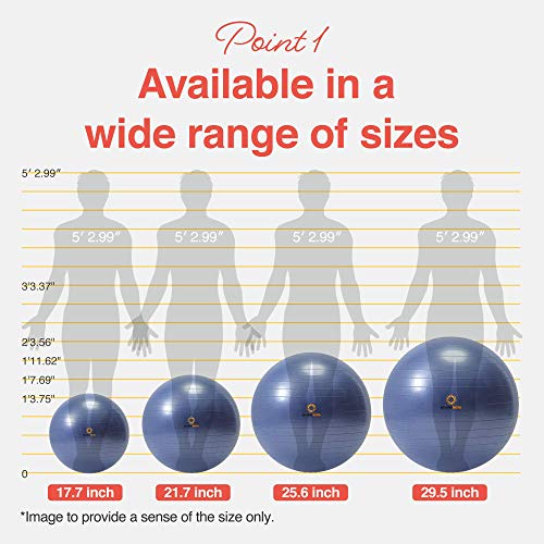 PRIMASOLE Exercise Ball for Balance Stability Fitness Workout Yoga Pilates at Home Office & Gym 75cm Indigo Blue - Image 2