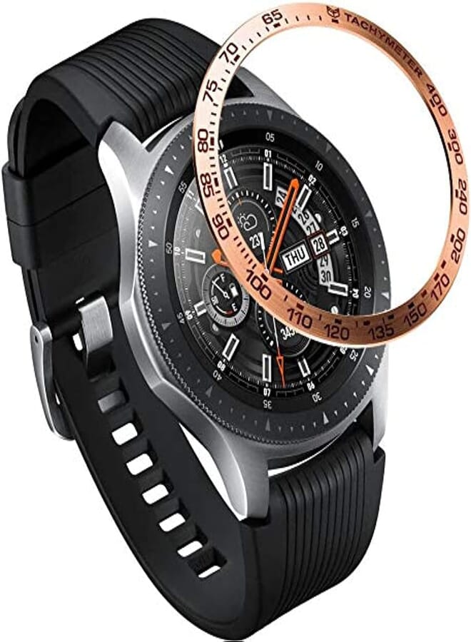 Smart Band Bezel Styling for Galaxy Watch 46mm / Galaxy Gear S3 Frontier & Classic Bezel Ring Adhesive Cover Anti Scratch, Rose Gold