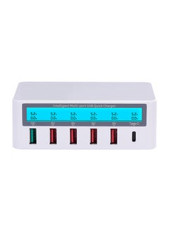 نيبمينينت موزع نقل وشحن سريع مزود بشاشة LCD و6 منافذ USB أبيض  - Image 1