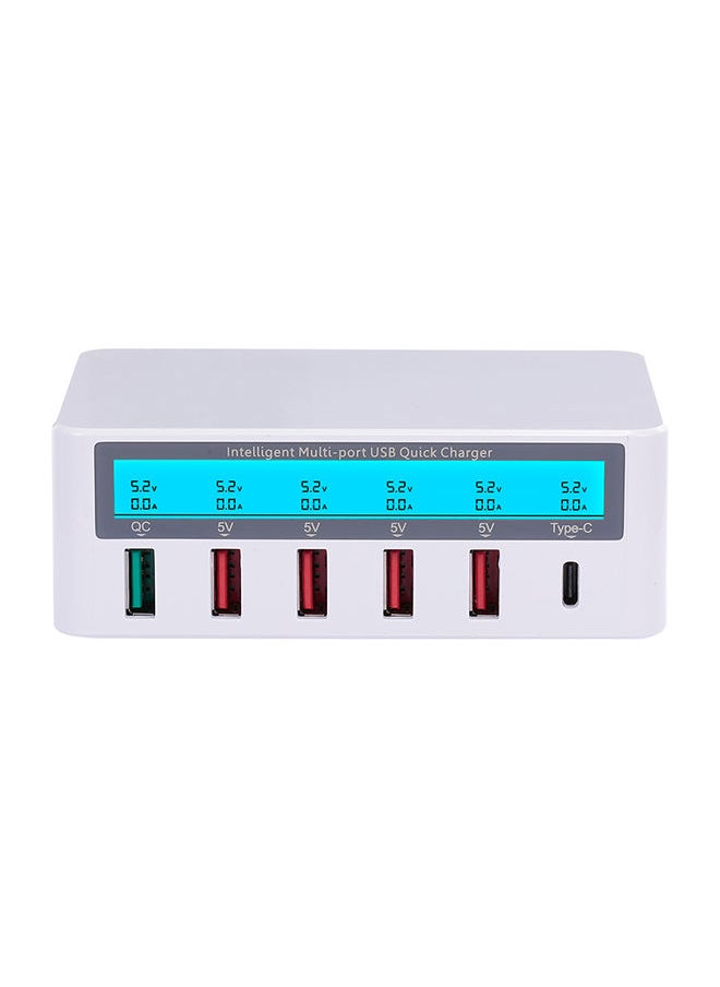 نيبمينينت - موزع نقل وشحن سريع مزود بشاشة LCD و6 منافذ USB أبيض - Image 1