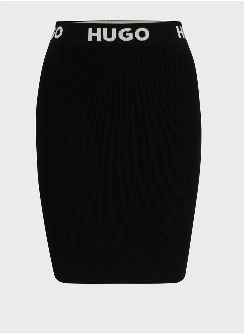 HUGO Logo High Waist Skirt