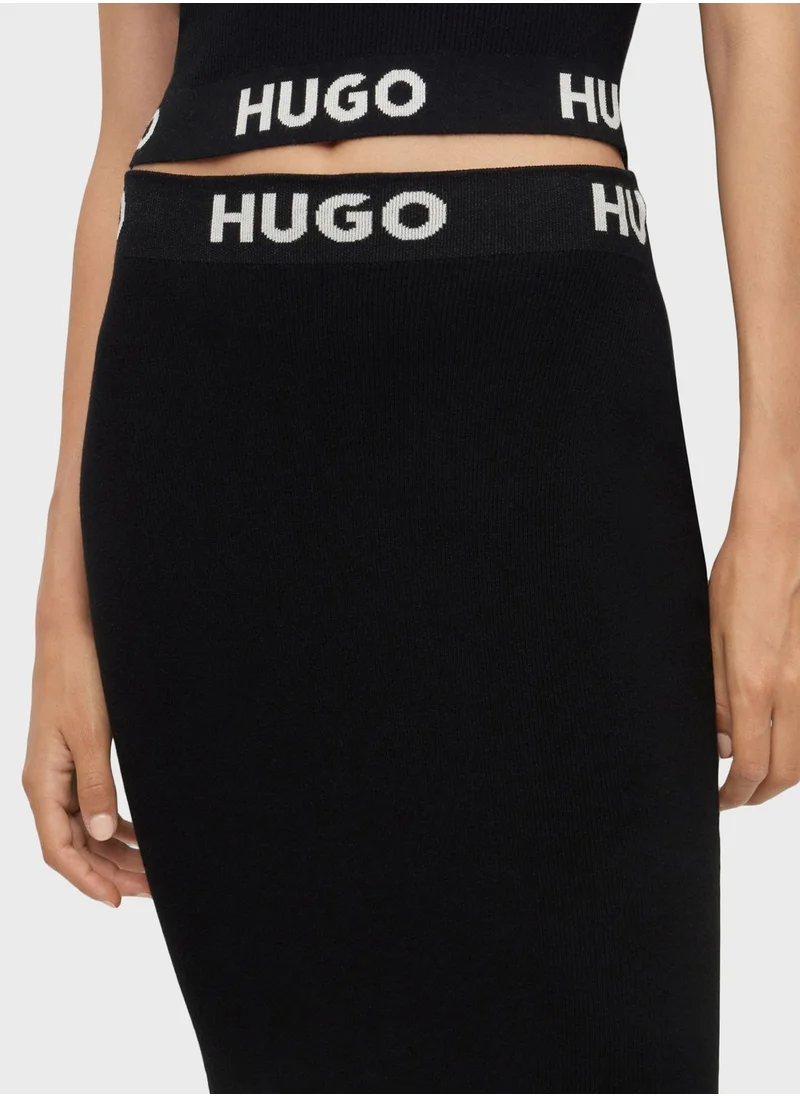 HUGO Logo High Waist Skirt