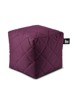 Extreme Lounging Extreme Lounging® - Original Quilted B-Box Pouf - Made in UK - Premium Quality Double Stitched Ottoman - UV Protected & Waterproof Stool, Ideal for Indoor & Outdoor Use - 40x40x40cm - Berry  - Image 2