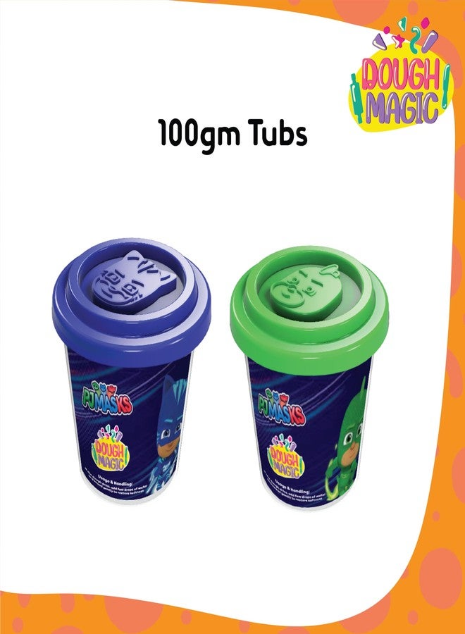 Dough Magic Pj Masks Roll N Match Cube Activity Set with Moulding Lid Pack of 2 100Gm Each|Soft Dough|Fun with Water Based Dough|Art & Craft Kit|Birthday & Return Gift for Kids 3 Yrs+|-Multicolor - Image 3