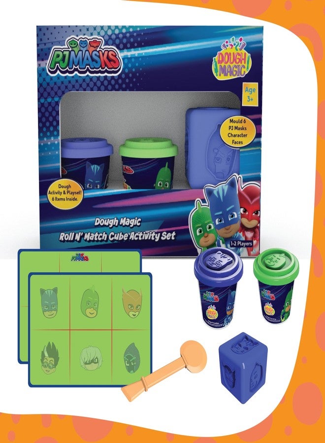 Dough Magic Pj Masks Roll N Match Cube Activity Set with Moulding Lid Pack of 2 100Gm Each|Soft Dough|Fun with Water Based Dough|Art & Craft Kit|Birthday & Return Gift for Kids 3 Yrs+|-Multicolor - Image 1