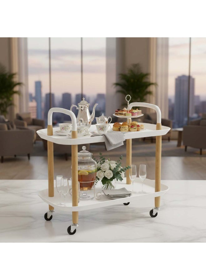 Multi-Tier Rolling Storage Cart - Mobile Organizer Trolley with Wheels for Kitchen, Bathroom & Laundry - Image 3