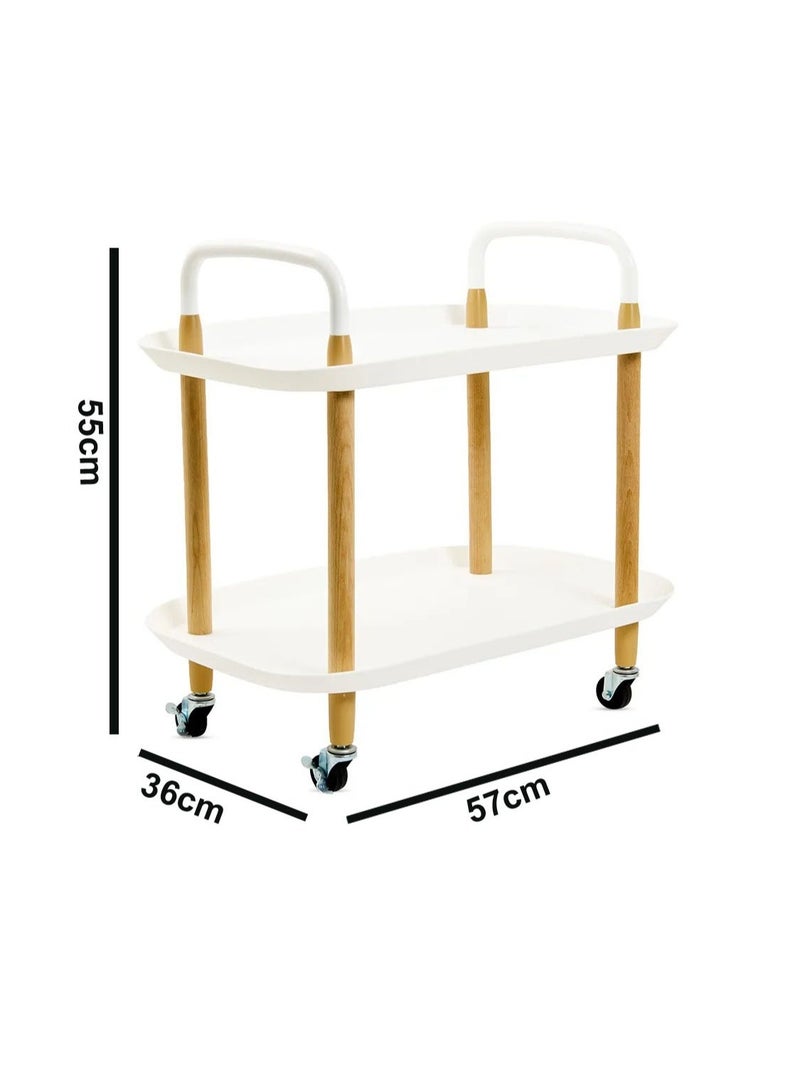Multi-Tier Rolling Storage Cart - Mobile Organizer Trolley with Wheels for Kitchen, Bathroom & Laundry - Image 2