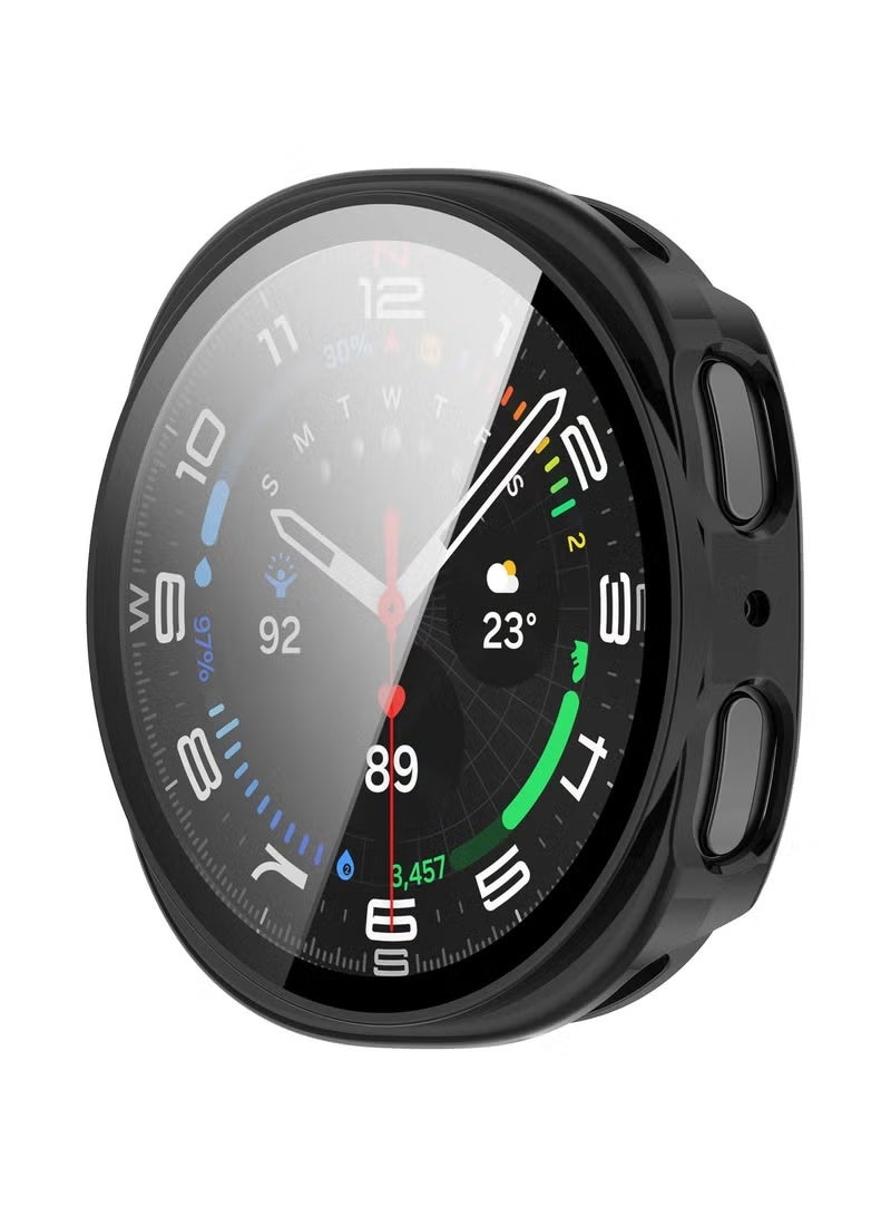 ChicVibe Case for Samsung Galaxy Watch 8 2025 44mm, PC Shell+Tempered Glass Integrated Design, Anti Fall and Scratch Resistant, High-Definition and Transparent, Built-in 9H Tempered Glass Film, Hard PC, Easy to Install, Cover for Samsung Galaxy Watch 8 2025 44mm, Black - Image 2