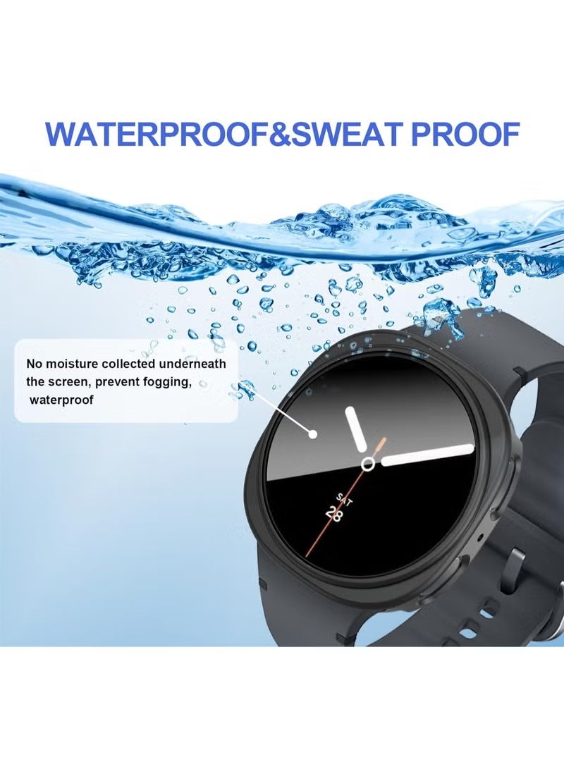 ChicVibe Case for Samsung Galaxy Watch 8 2025 44mm, PC Shell+Tempered Glass Integrated Design, Anti Fall and Scratch Resistant, High-Definition and Transparent, Built-in 9H Tempered Glass Film, Hard PC, Easy to Install, Cover for Samsung Galaxy Watch 8 2025 44mm, Black - Image 5