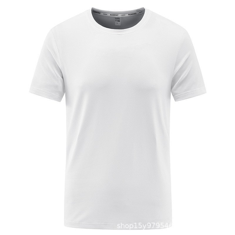 Ice Silk Pineapple T-Shirt Men'S Short-Sleeved Loose Plus Size Ice Summer Solid Color Sports Casual Breathable Top - Image 1