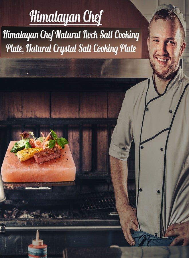 Himalayan Chef Natural Pink Salt Plate For Cooking, Grilling, Cutting and Serving, Pink Salt Slab (8" x 8" x 2") - Image 3