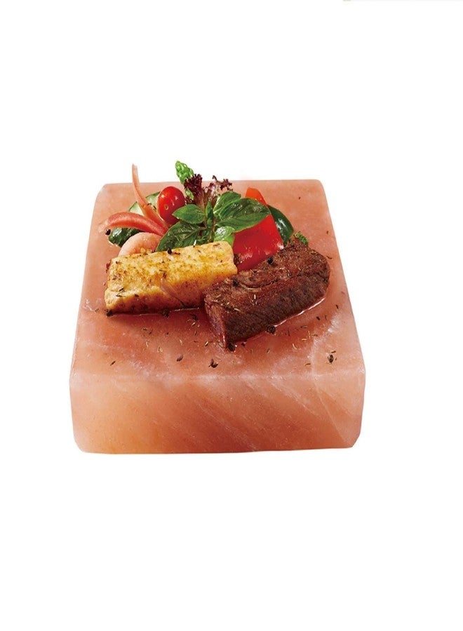 Himalayan Chef Natural Pink Salt Plate For Cooking, Grilling, Cutting and Serving, Pink Salt Slab (8" x 8" x 2") - Image 1