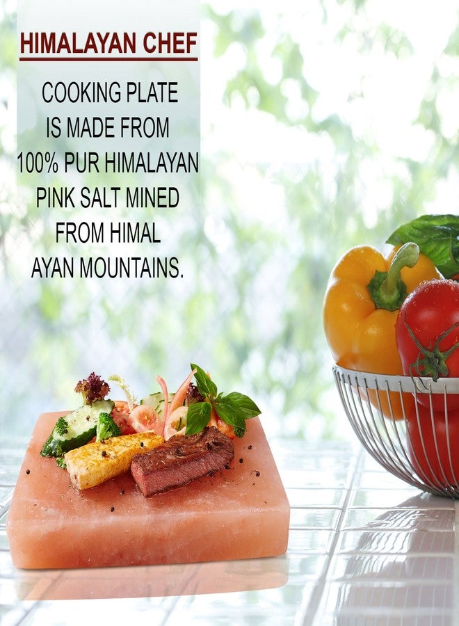 Himalayan Chef Natural Pink Salt Plate For Cooking, Grilling, Cutting and Serving, Pink Salt Slab (8" x 8" x 2") - Image 5