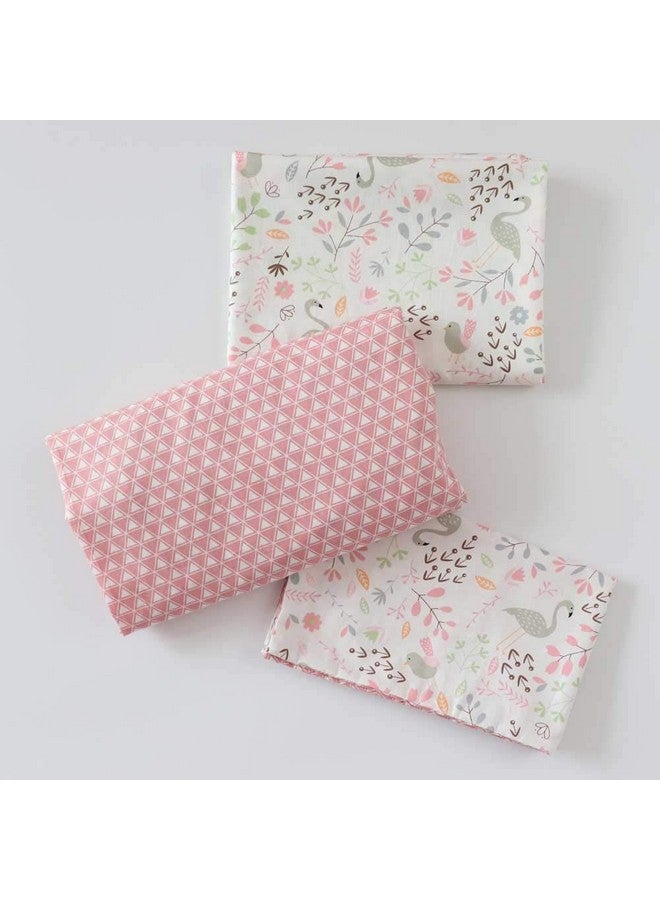 Emenpy 3 Piece 100% Cotton Toddler Sheet Pillowcase Set for Boys and Girls,Include Fitted Sheet,Top Sheet and Envelope Pillowcase,Cute Cartoon Pattern,Soft Skin-Friendly Breathable(Swan) - Image 2