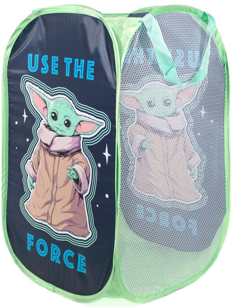 Jay Franco Star Wars The Mandalorian The Child Pop Up Hamper - Mesh Laundry Basket/Bag with Durable Handles - Features Baby Yoda Grogu (Official Star Wars Product) - Image 2
