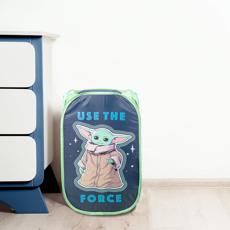 Jay Franco Star Wars The Mandalorian The Child Pop Up Hamper - Mesh Laundry Basket/Bag with Durable Handles - Features Baby Yoda Grogu (Official Star Wars Product) - Image 4