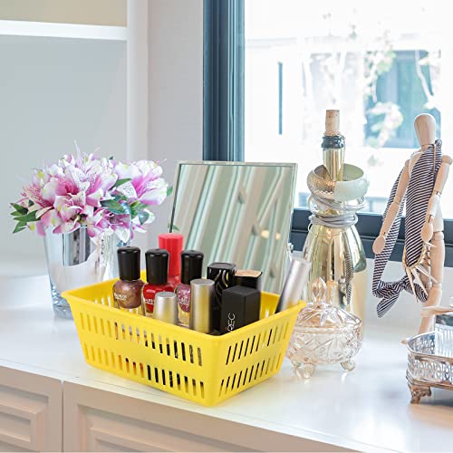 NASHRIO 10 Pack Mini Storage Baskets Bins, Plastic Organizer Basket, Colorful Shelf and Desk Make-up Storage Crate Organizing Containers, Ideal for Home Classroom Office Organization. 6.1"L x 4.5"W x 2.4"H - Image 4
